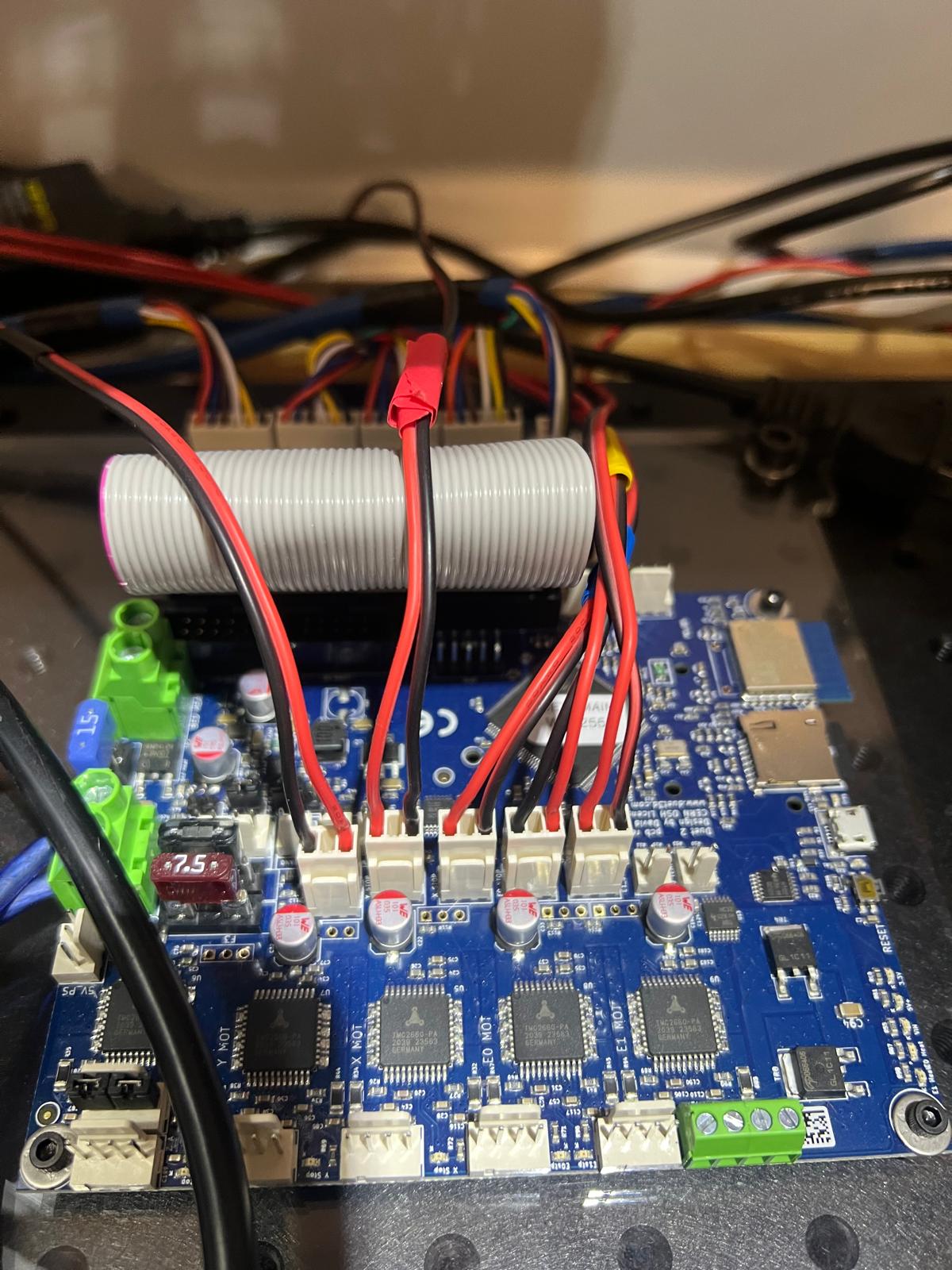 Control board with wiring connections