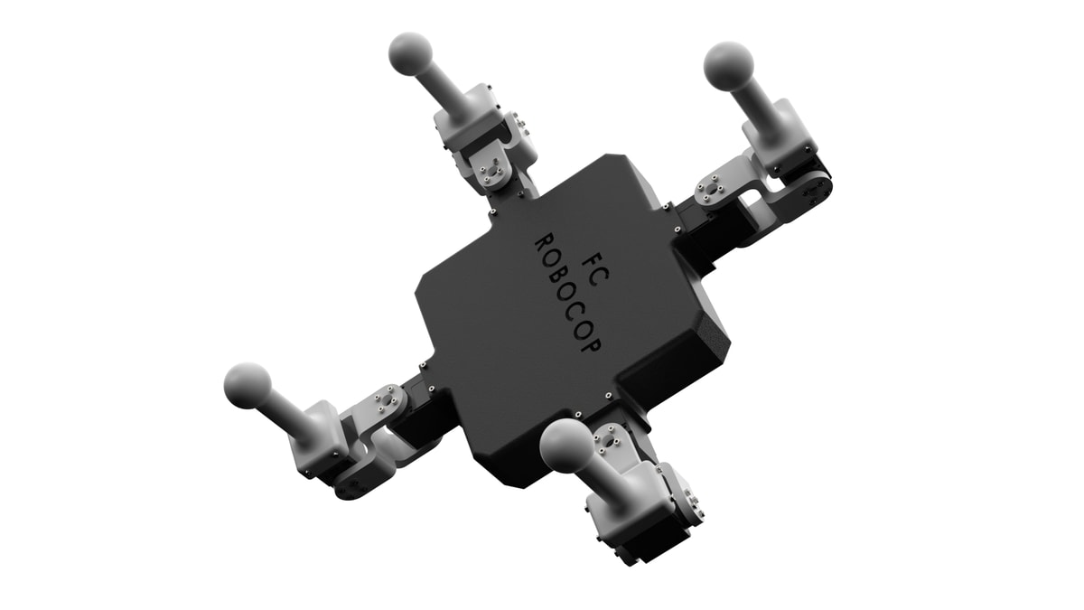 Bottom view render showing FC Robocop branding